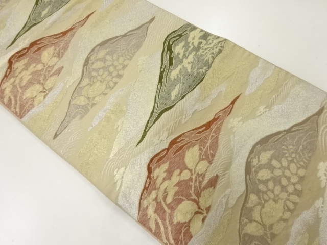 JAPANESE KIMONO / ANTIQUE FUKURO OBI / SILK / WOVEN MOUNTAINS